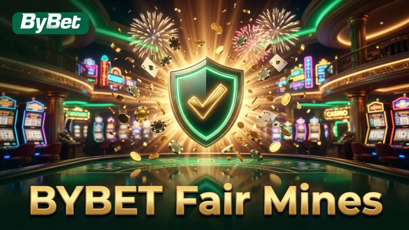 BYBET's Mines game uses a transparent provably fair system for results.